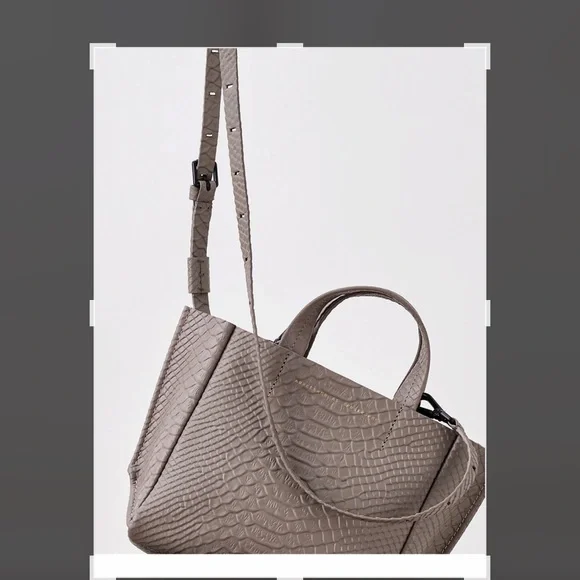 NWT Micro-Tote Taupe Crossbody Bag